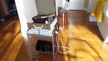 Decca record player.  Playing a 45 RPM record