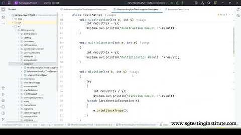 Core Java OOPS Part - 57 | Exception Handling | Try Catch Block Example in Java Program