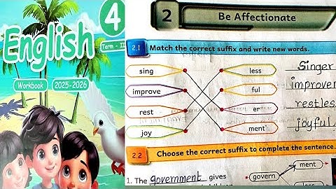 Be Affectionate 4th Standard English Workbook Term2 Unit2 Answers 2025-26 @illanthendral7 