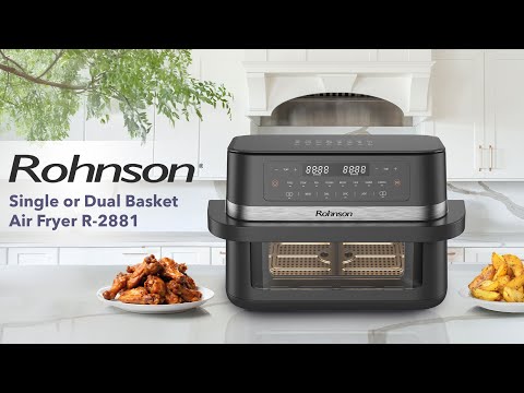 Rohnson Air Fryer με Διπλό Αποσπώμενο Κάδο 11.5lt Γκρι R-2881