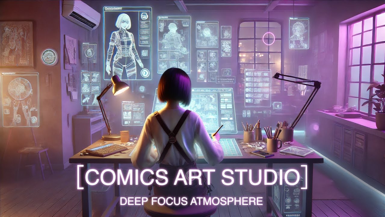 Obejrzyj Holographic Comics Art Studio | Focus Music for Work & Creative Flow w YouTube Obejrzyj Holographic Comics Art Studio | Focus Music for Work & Creative Flow w YouTube