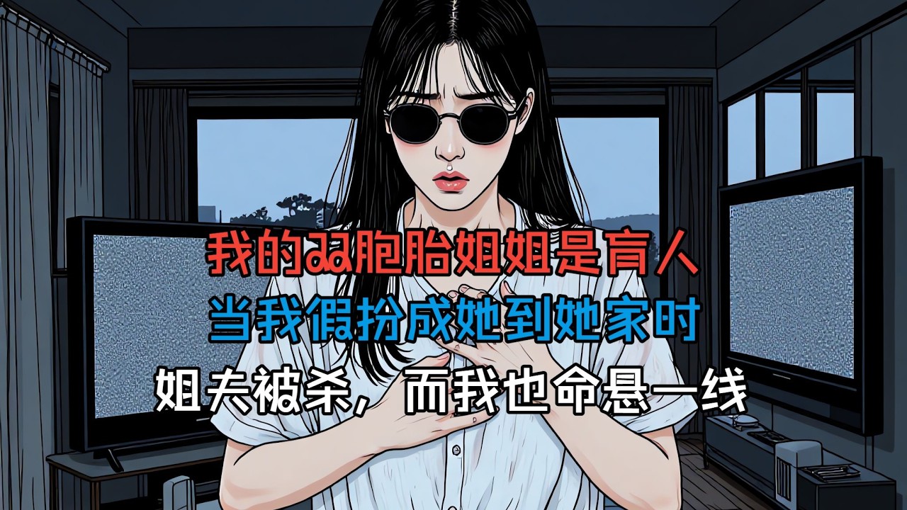 冒充盲姐目睹姐夫被殺，與兩兇手周旋一夜，才發現姐姐才是真正的獵手......#懸疑漫畫#怪談故事#民間故事#一口氣看完#