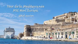MSC WORLD EUROPA 2023 - Italie - Sicile - Malte - Espagne [4k]
