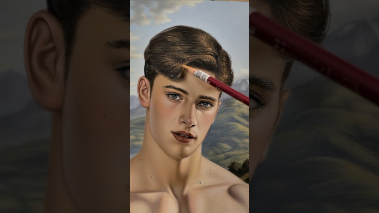 Soft pastel drawing in a classical style 