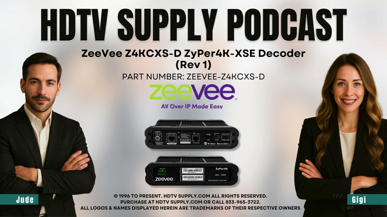 ZeeVee Z4KCXS-D ZyPer4K-XSE Decoder (Rev 1) - YouTube