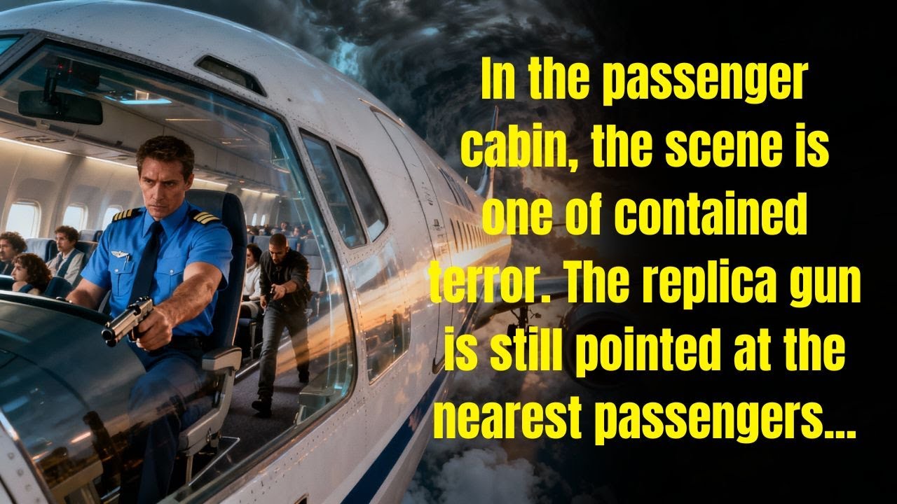 Pilot held hostage calms criminals during 1-hour flight and turbulent landing.