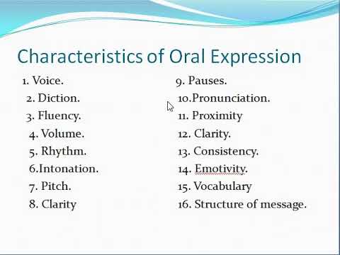 Oral Expression Characteristics, objectives and types-2