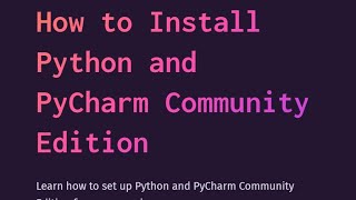 How to Install PyCharm community edition on Windows 11 | PyCharm for Python Developers Guide