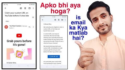 Claim your custom URL on YouTube before it’s too late inbox email explained in Hindi Urdu