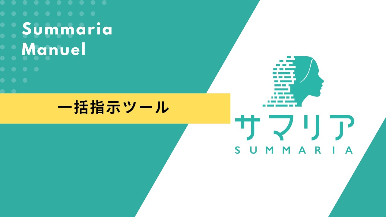 一括指示ツール｜特許文書の読解支援アシスタント・サマリア - YouTube