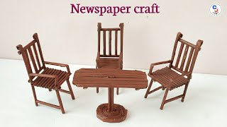 Best out of waste | Newspaper craft idea | Chair and table using newspaper