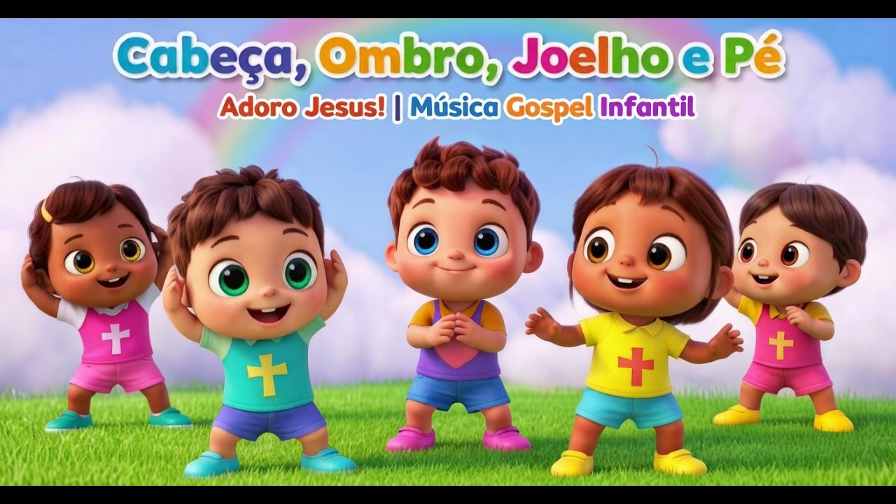 Cabeça Ombro Joelho e Pé -  Musica Infantil - Musica Gospel - Educativa Bonecos Educativos