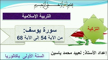 الشطر الرابع من سورة يوسف (من الآية 54 إلى الآية 68 ) للأولى باك