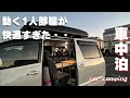 【車中泊】誰もいない駐車場で1人部屋に改造した車内で一晩過ごす!【アルファードキャンピングカー】