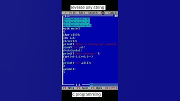 Reverse any string in c language turboc++ || #coding #shorts #shortvideo