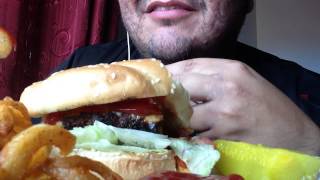 Asmr #52 All American Cheese Burger, Curly fries and a Coke!