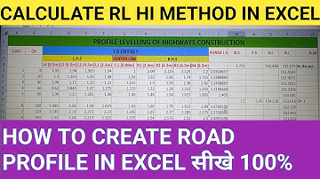 How to Create Road Level Sheet in Excel |How to Calculate RL in Excel|Road profile Leveling in Excel