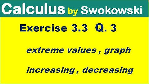 Calculus by Swokowski Exercise 3.3 Q 3. extrema of f, intervals where f increase/ decrease, sketch