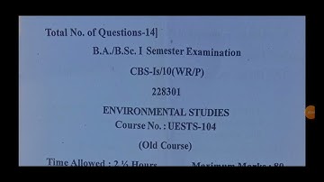 Jammu University|UG sem ist {Cbcs} private 2021| EVS paper Analysis