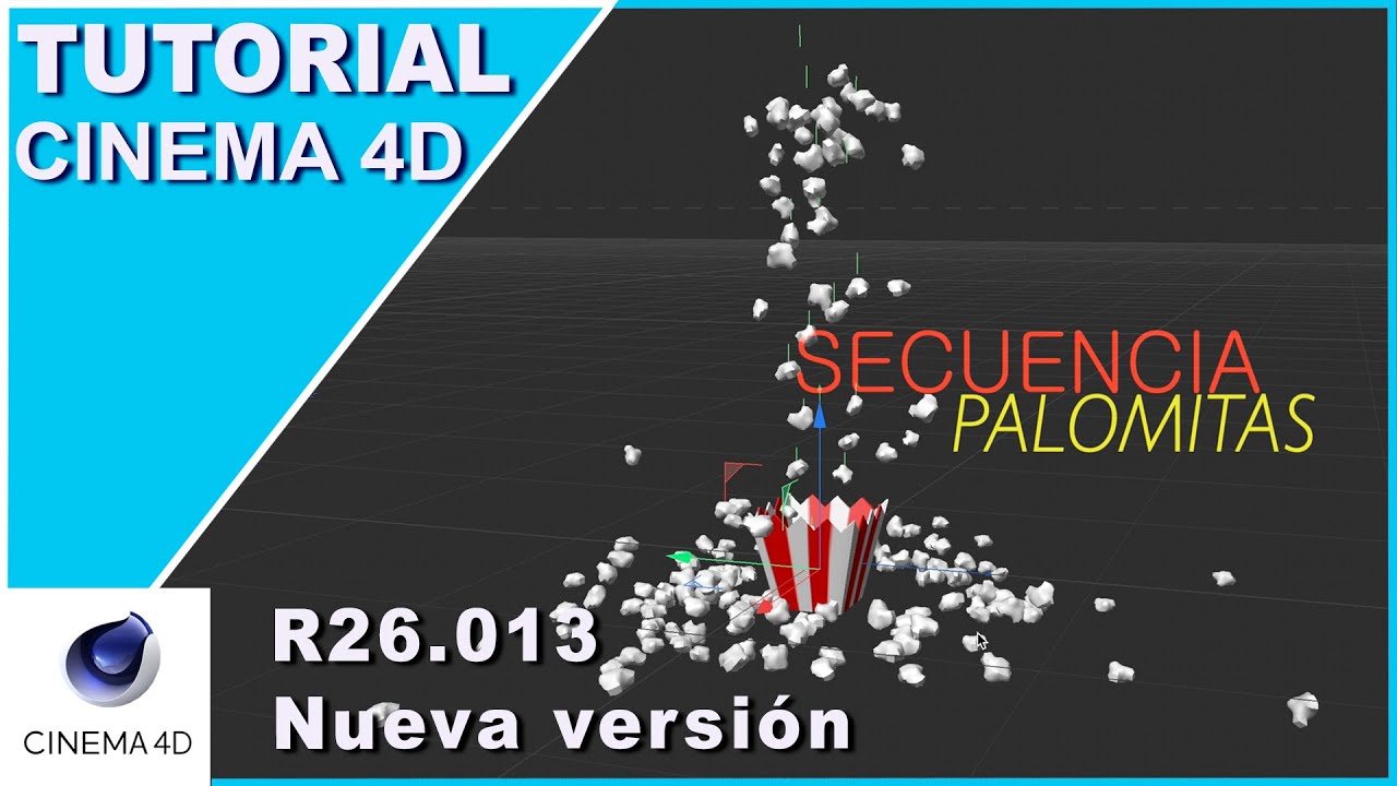 Crear una SECUENCIA de PALOMITAS saltando en un bote POPCORN | Cinema 4D R26.013