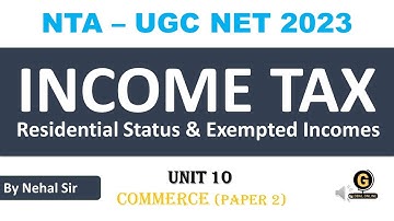 NTA UGC NET Commerce Paper 2 Preparation | What is tax ? Residential status and Income tax