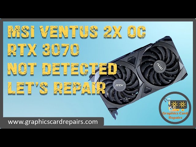 MSI Ventus RTX 3070 Not Detected But Fans Spinning - Solved. - YouTube