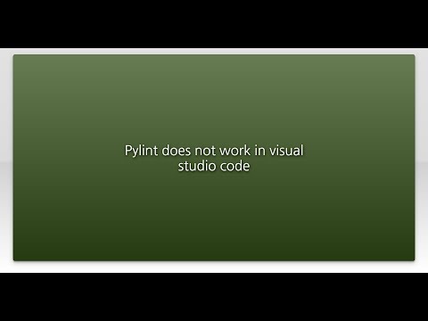 Pylint does not work in visual studio code