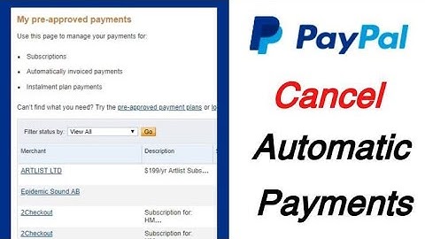 How To Cancel Paypal Pre-approved Payments