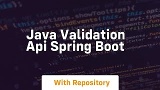 java validation api spring boot