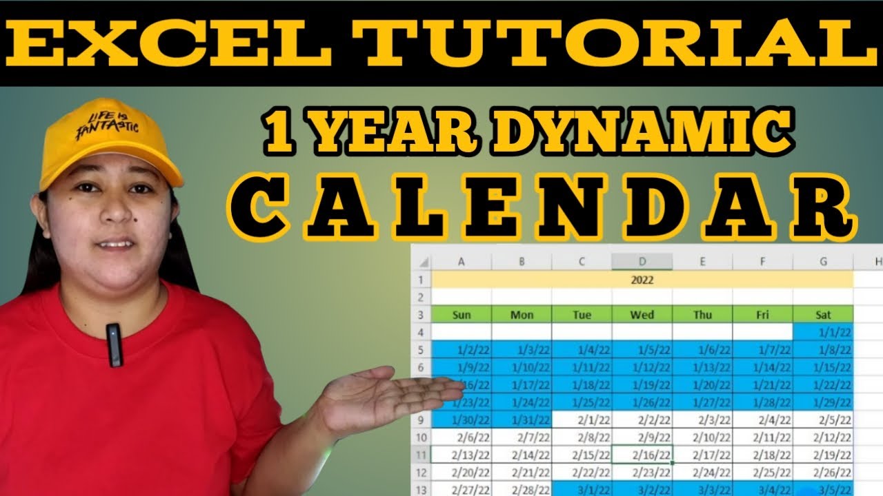 Tutorial To Learn How To Create A Dynamic Excel Calendar For The Whole ...