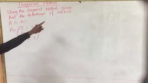 Using the diagonal method to find the determinant of a 3x3 matrix
