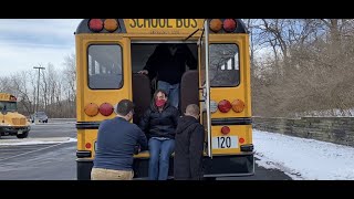 School bus evacuation drills, both rear and split