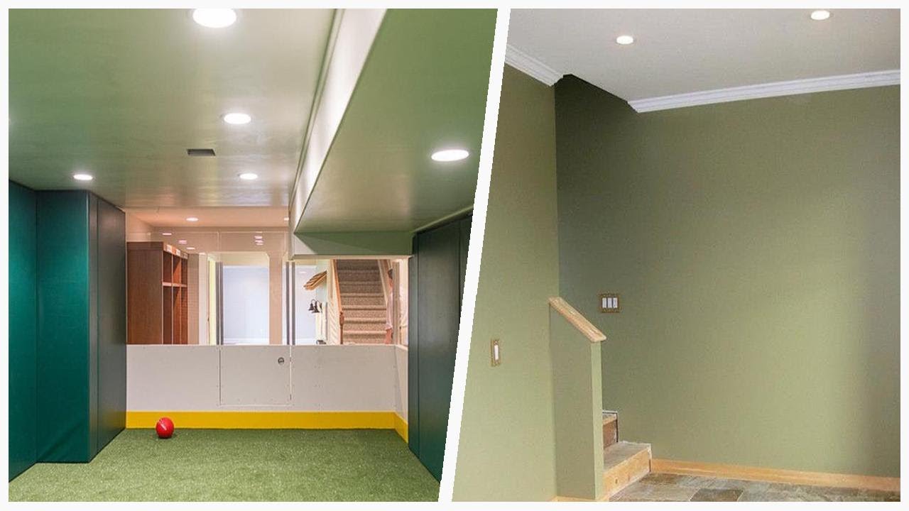 75 Green Basement With Green Walls Design Ideas You'll Love 🌈 - YouTube