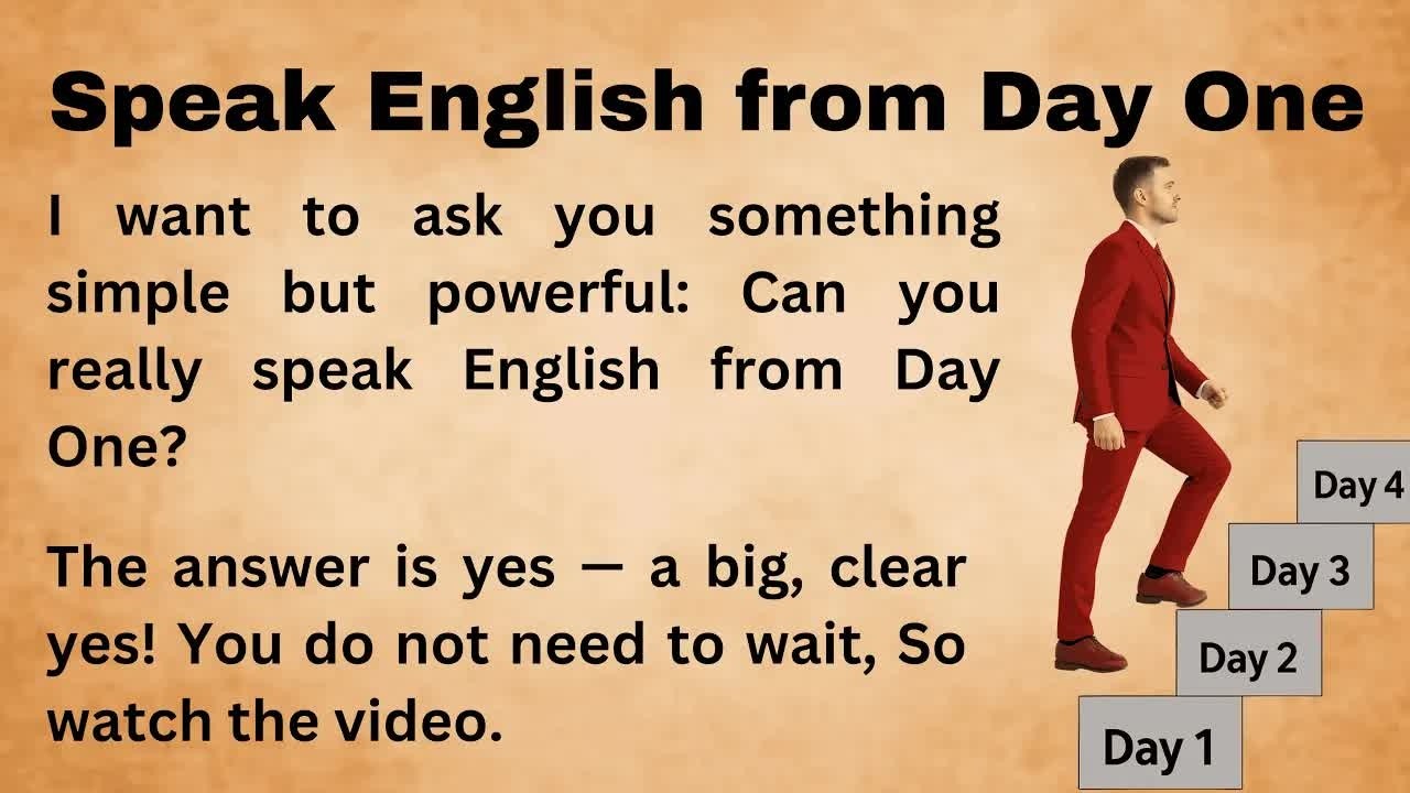 Speak English from Day One  ｜｜ English Practice for Beginners ｜｜ Bookish English
