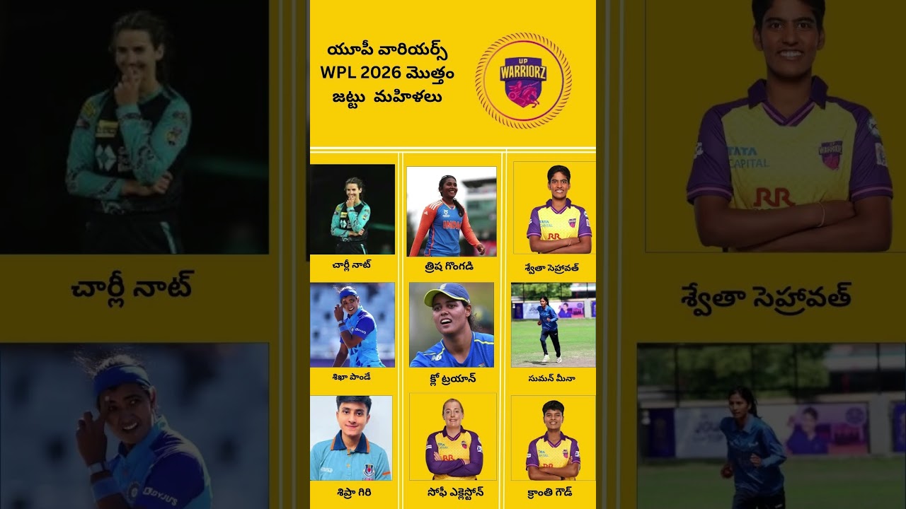 WPL 2026 UP Warriors women's team members in Telugu