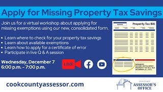 Apply for Missing Property Tax Savings
