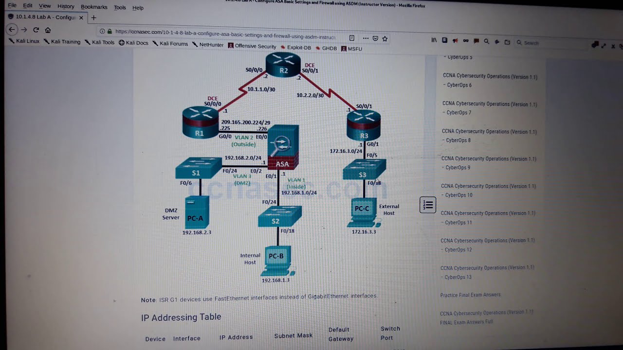 CCNA CH# 10 B: Configuring ASA Basic Settings and Firewall Using ASDM ...