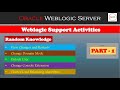 Weblogic Serevr Support Activities - PART 1