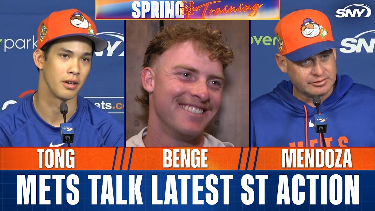 Tong, Benge talk Mets spring training opportunity, Mendoza gives his takeaways from Wednesday's loss