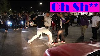 FIGHT BREAKS OUT AT CAR MEET OVER A BURNOUT!