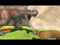 T-REX HUNTING WILD ANIMALS - Animal Revolt Battle Simulator