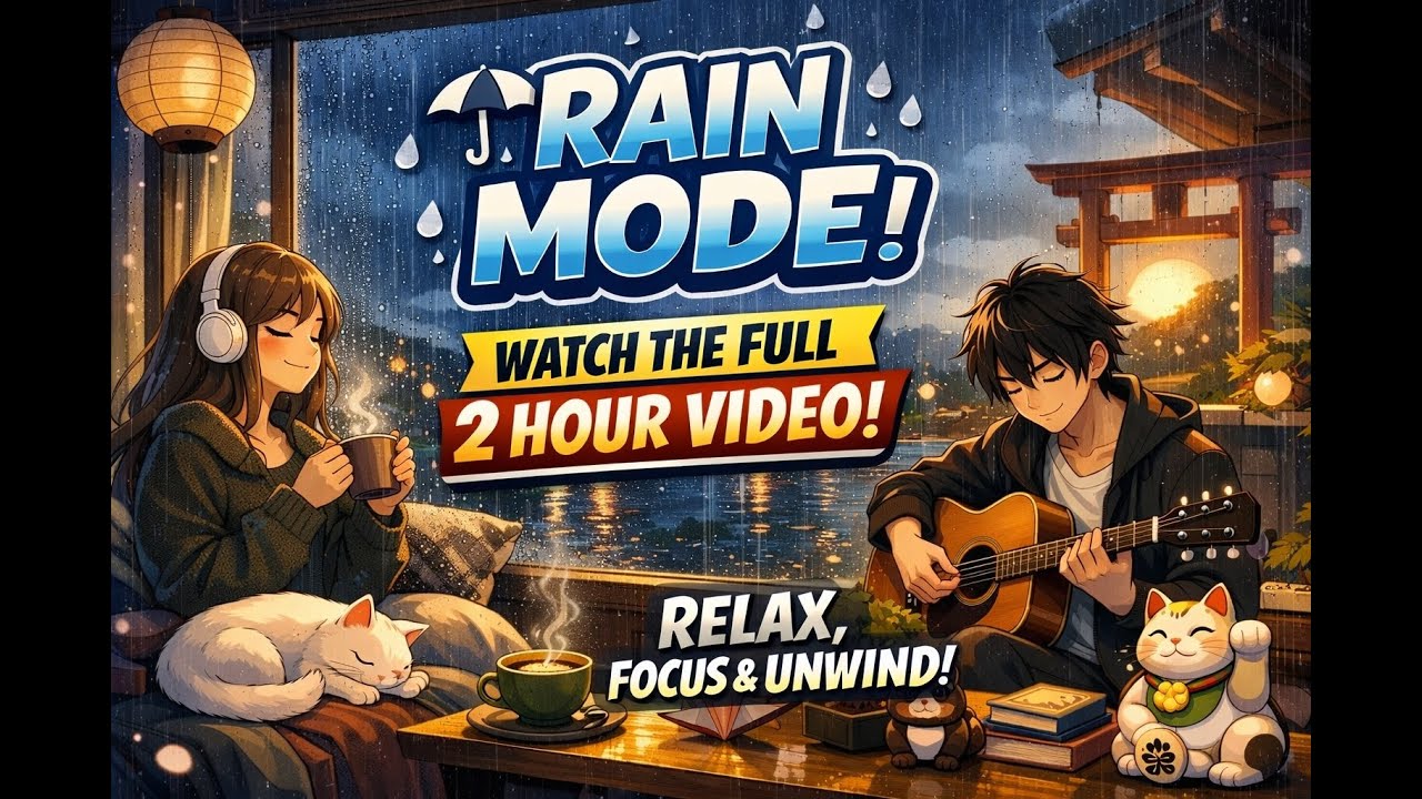 Relaxing Instrumental Music with Rain – 2 Hours for Stress Relief, Sleep & Meditation