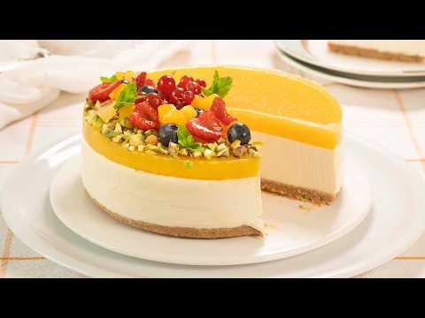 🥭 TARTA FRÍA DE MANGO Y MASCARPONE | SIN HORNO
