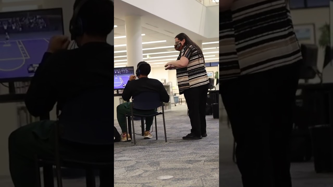 Playing video games at the Library
