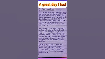 Thumbnail of A great day I had essay😍!! composition!! #shorts