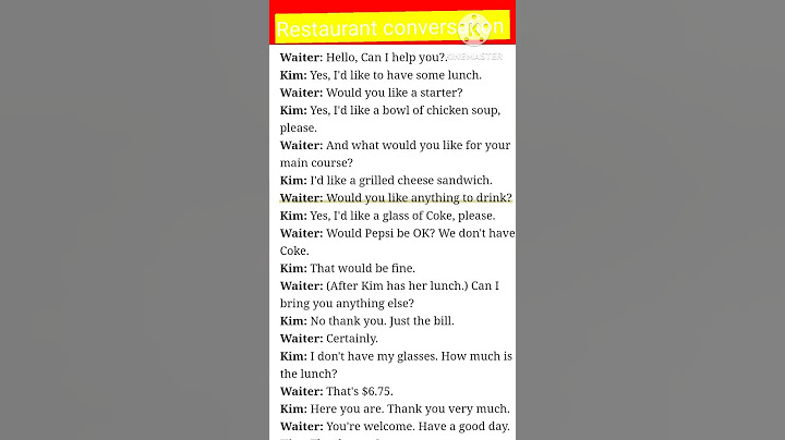 Restaurant conversation|How to order food in the restaurant#Daily english conversation practice