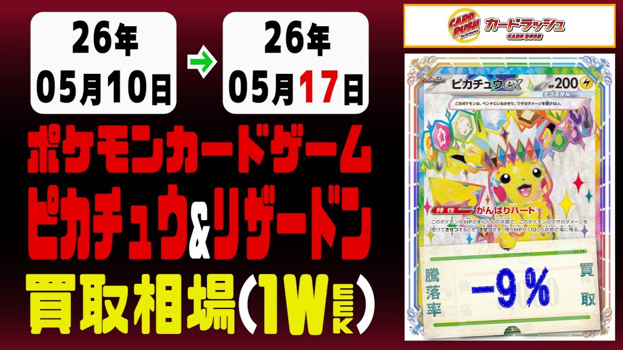 108 Cards/Week｜Pikachu & Charizard｜May 17th》＜¥100+ Price