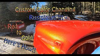 Custom Red to Gold COLOR CHANGING RUSTOLEUM paint job on a Cj-7. HERE'S How!