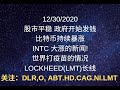 美股 12/30/2020 股市平稳 政府开始发钱  比特币持续暴涨  INTC 大涨的新闻!  LOCKHEED(LMT)长线