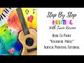 How To Paint &quot;Colorful Music&quot; - Guitar &amp; Piano Music Painting - Acrylic Tutorial